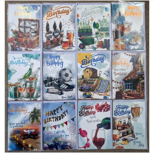 Assorted birthday cards - 12, x