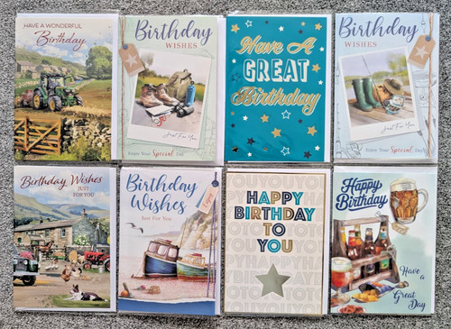 Assorted birthday cards - 8,
