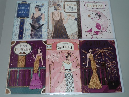 Art deco birthday cards - birthday,