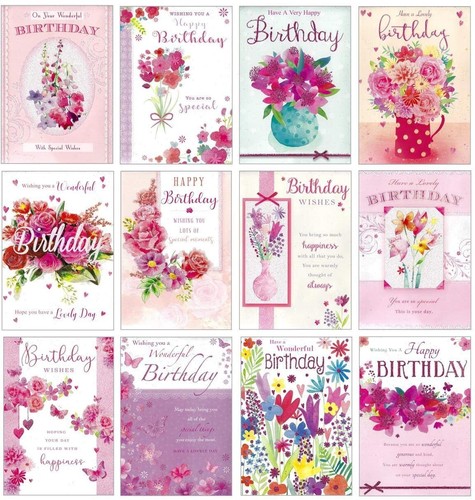 Assorted birthday cards - 12,