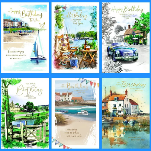 Pack birthday cards male - pack, of