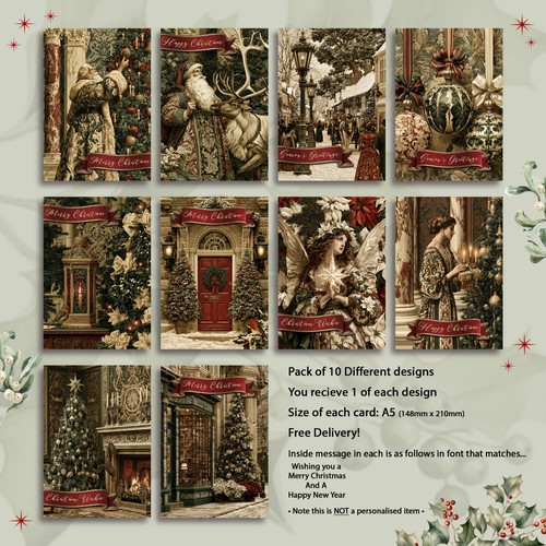 Pack christmas cards - 10,